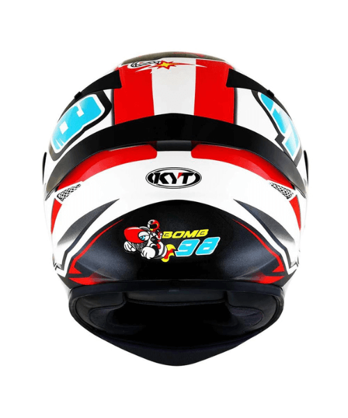 KYT TT Course 98 Bomb Helmet - Gloss Yellow Black Blue