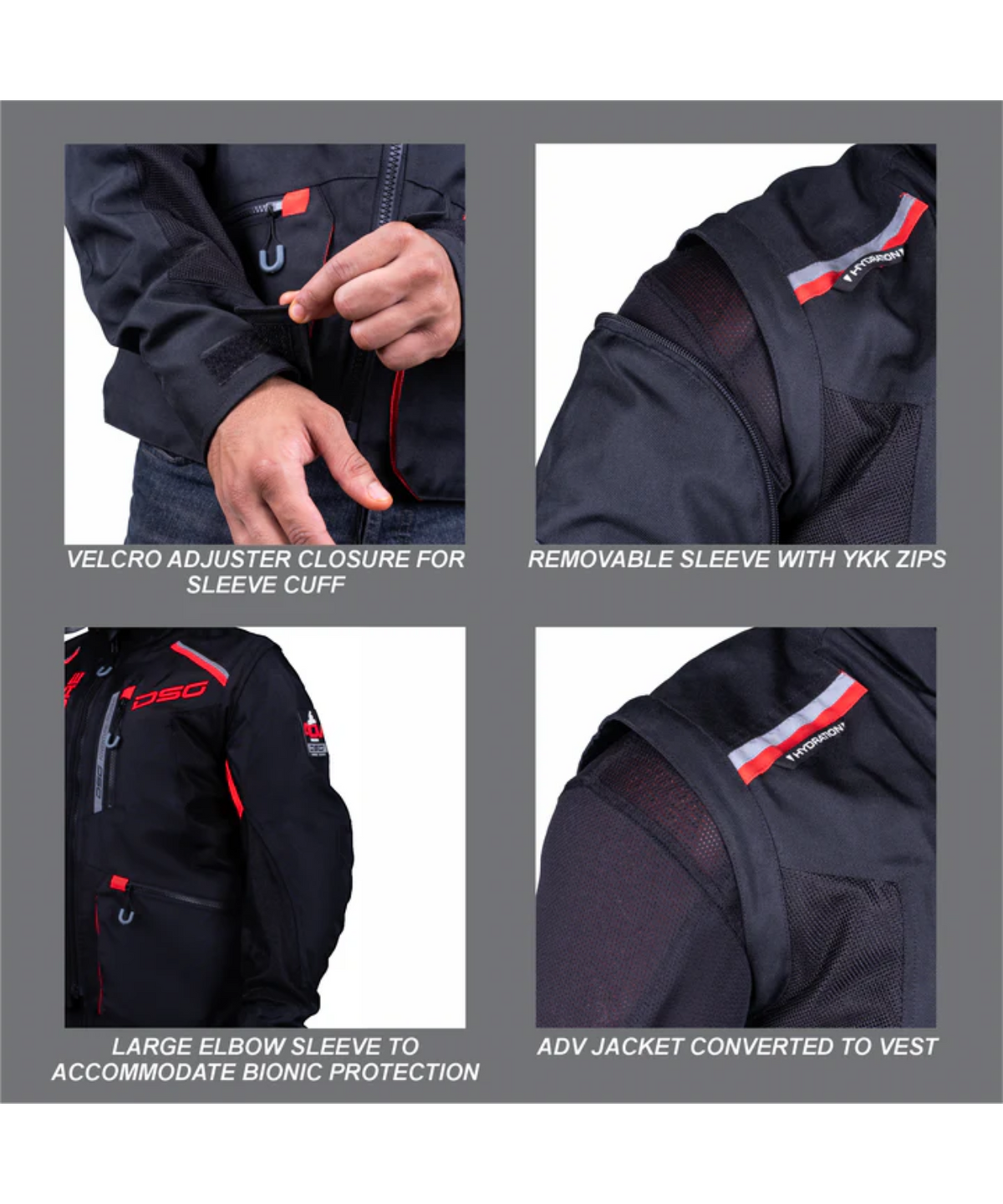 DSG Adv Riding Jacket - Black Red - DSG