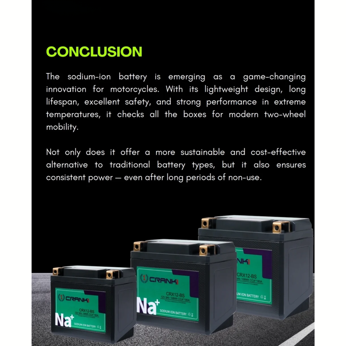 Crank1 Kawasaki Ninja 400 (2018 Onwards) Sodium ION Factory Activated Battery - CRX10S – view 12