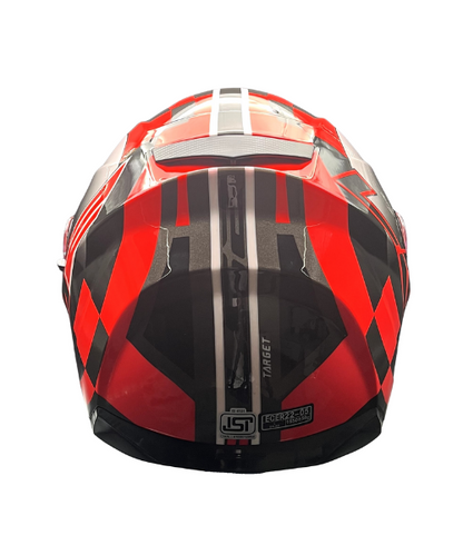 LS2 FF320 Stream Evo Target Helmet - Black 7C Red D-Ring