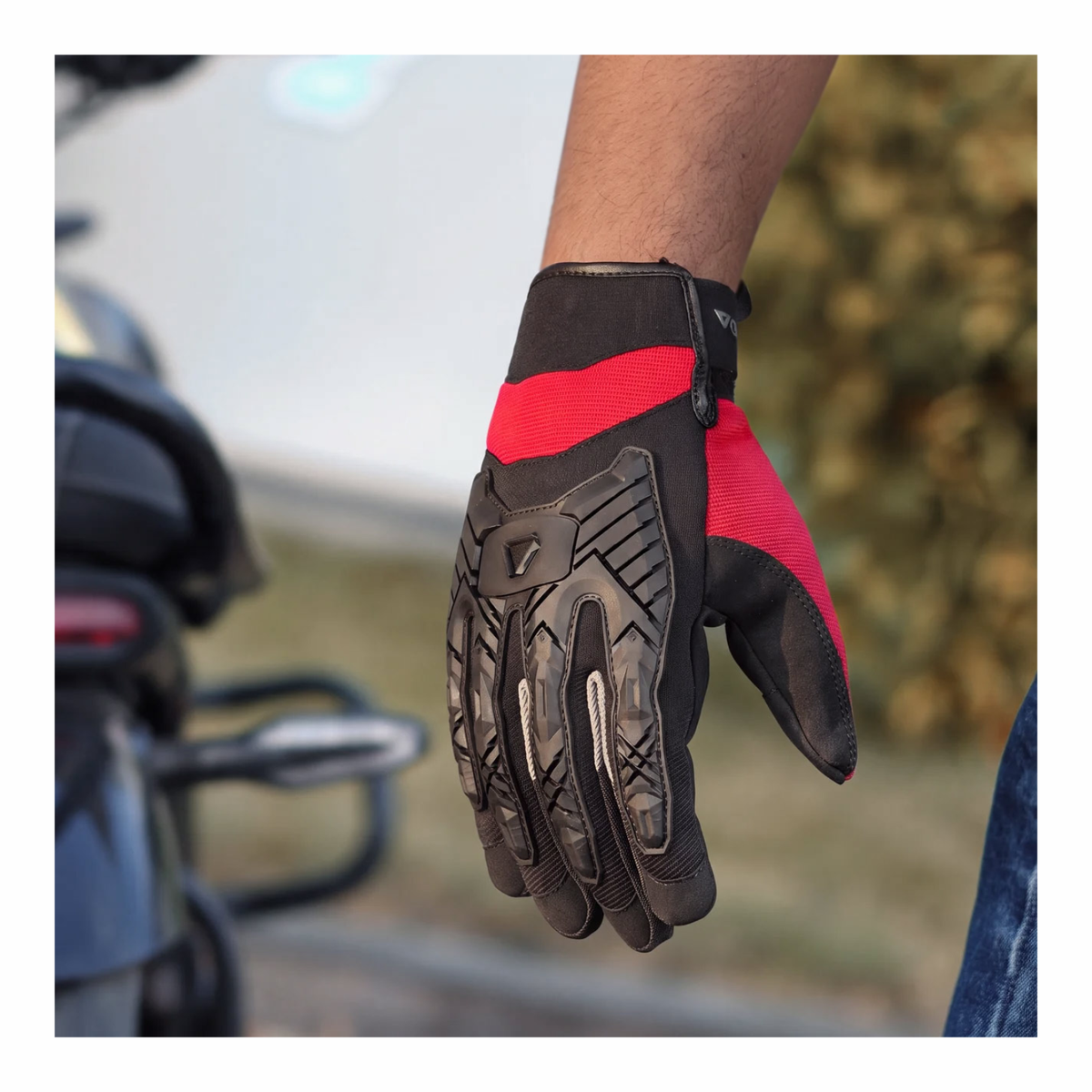 Korda Droid Riding Gloves - Red