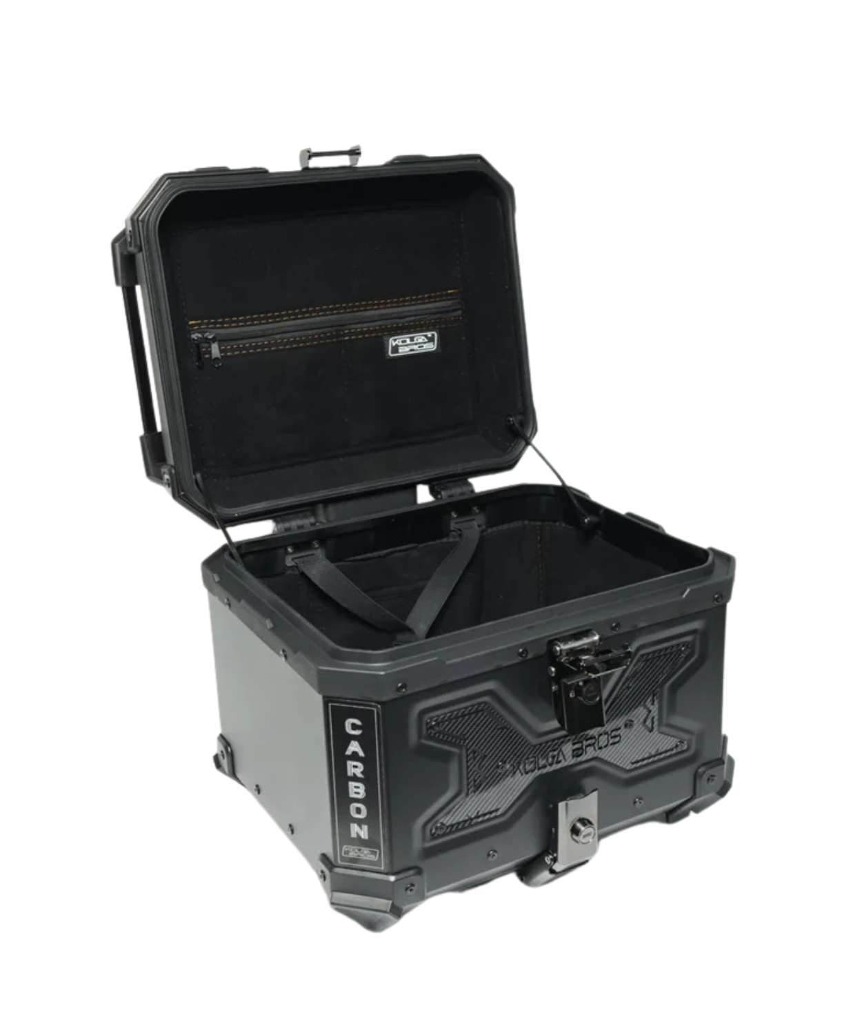 Kolga Bros Aluminium Alloy Carbon Moto Trunk 55L Top Box - Black  - KBMT-05-55