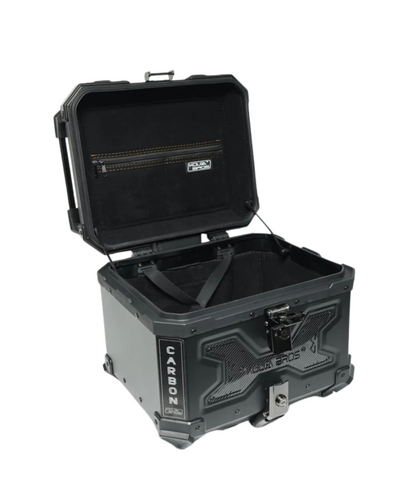 Kolga Bros Aluminium Alloy Carbon Moto Trunk 55L Top Box - Black  - KBMT-05-55