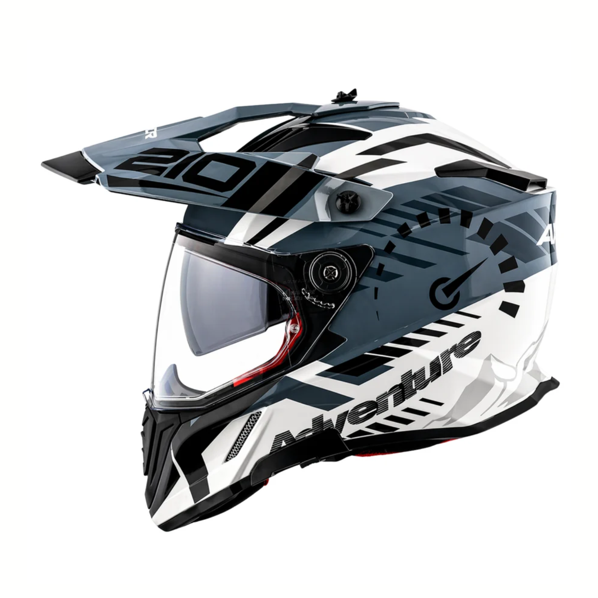 Axor X-Cross Dual Visor Speedometer Helmet - Gloss White Grey