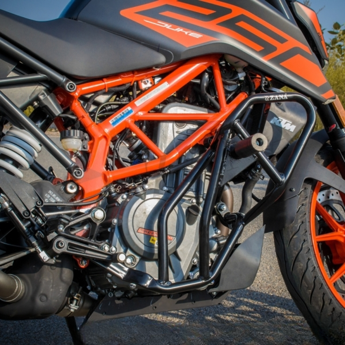 Zana KTM Duke 250 / 390 BS4/BS6 (2019-2022) / KTM 250 / 390 (2017-2018) Crash Guard Texture - Matt Black - ZI-5034