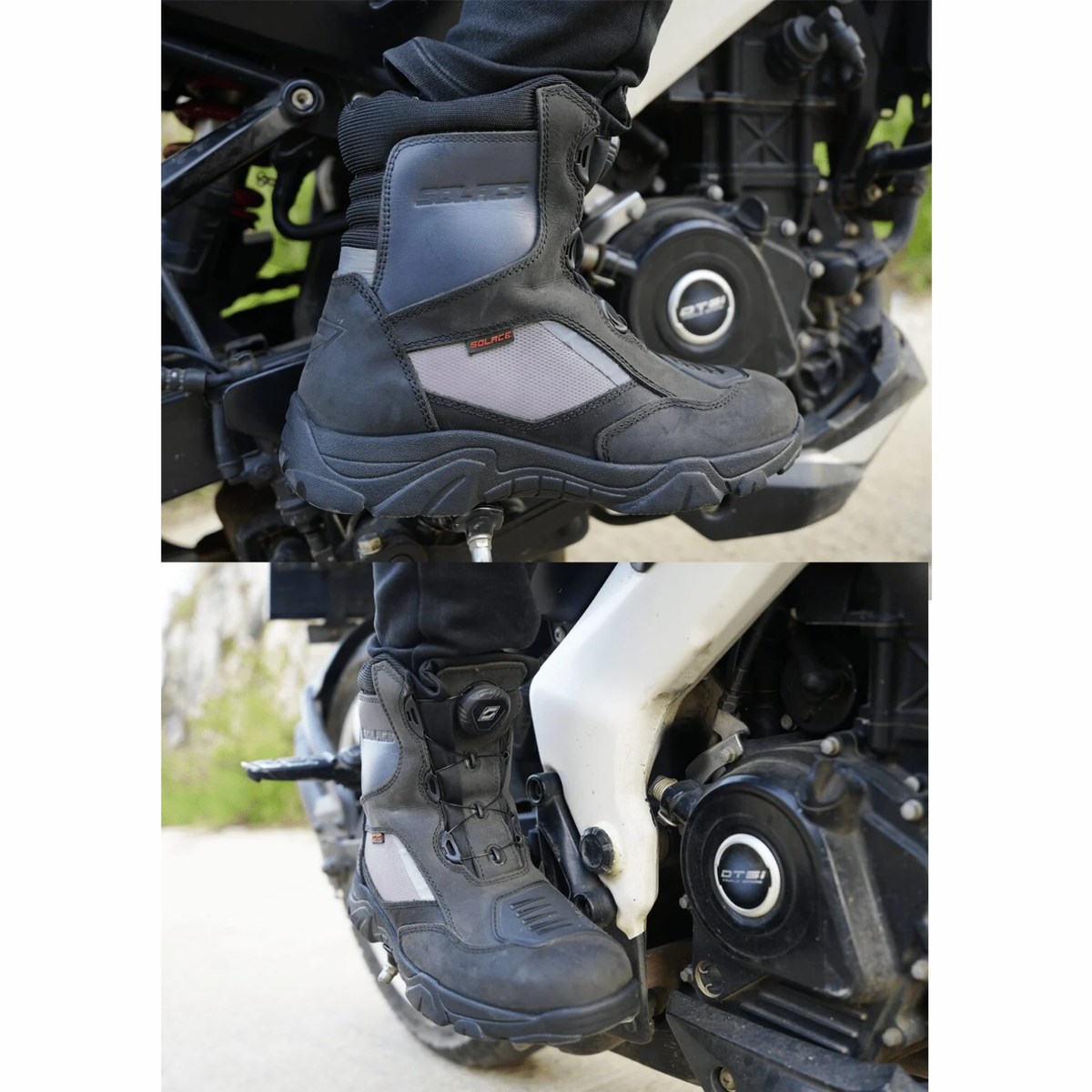 Solace Sparknit Moto Riding Boot - Black