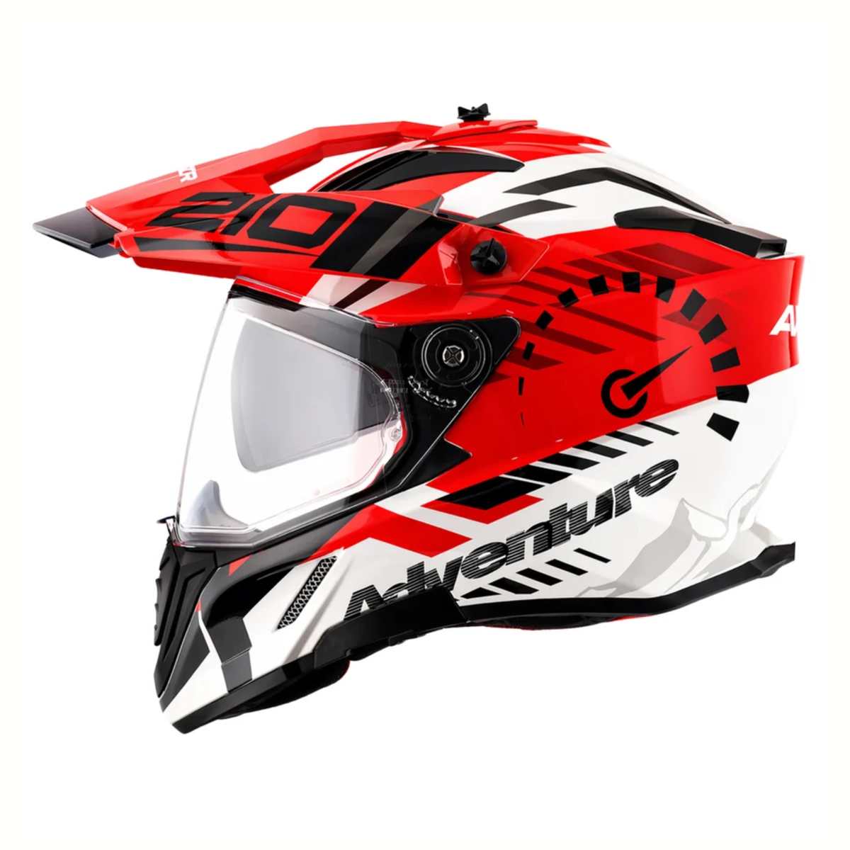 Axor X-Cross Dual Visor Speedometer Helmet - White Red