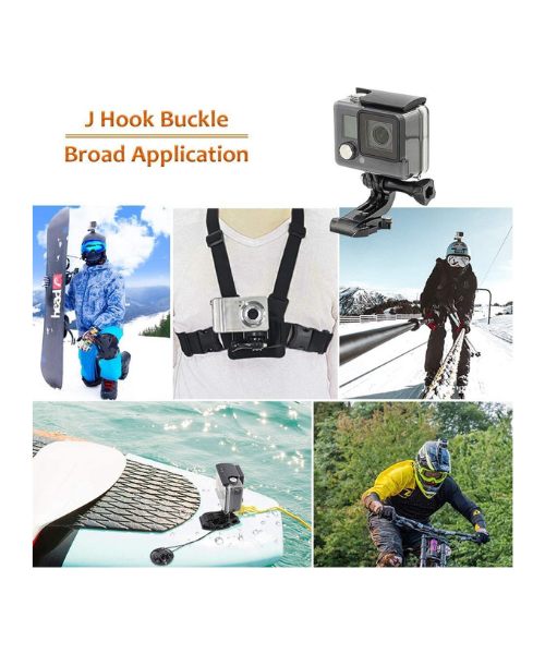 Moto Arch J Hook Buckle Mount Compatible for GoPro and Other Action Cameras - Black