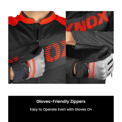 Rynox Delta GT Motorcycle Riding Jacket - Black Red
