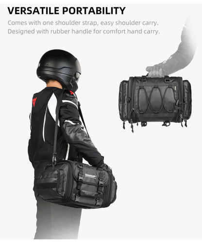 Rhinowalk Deluxe Cruiser Tail Bag 26L - Black - MT4026