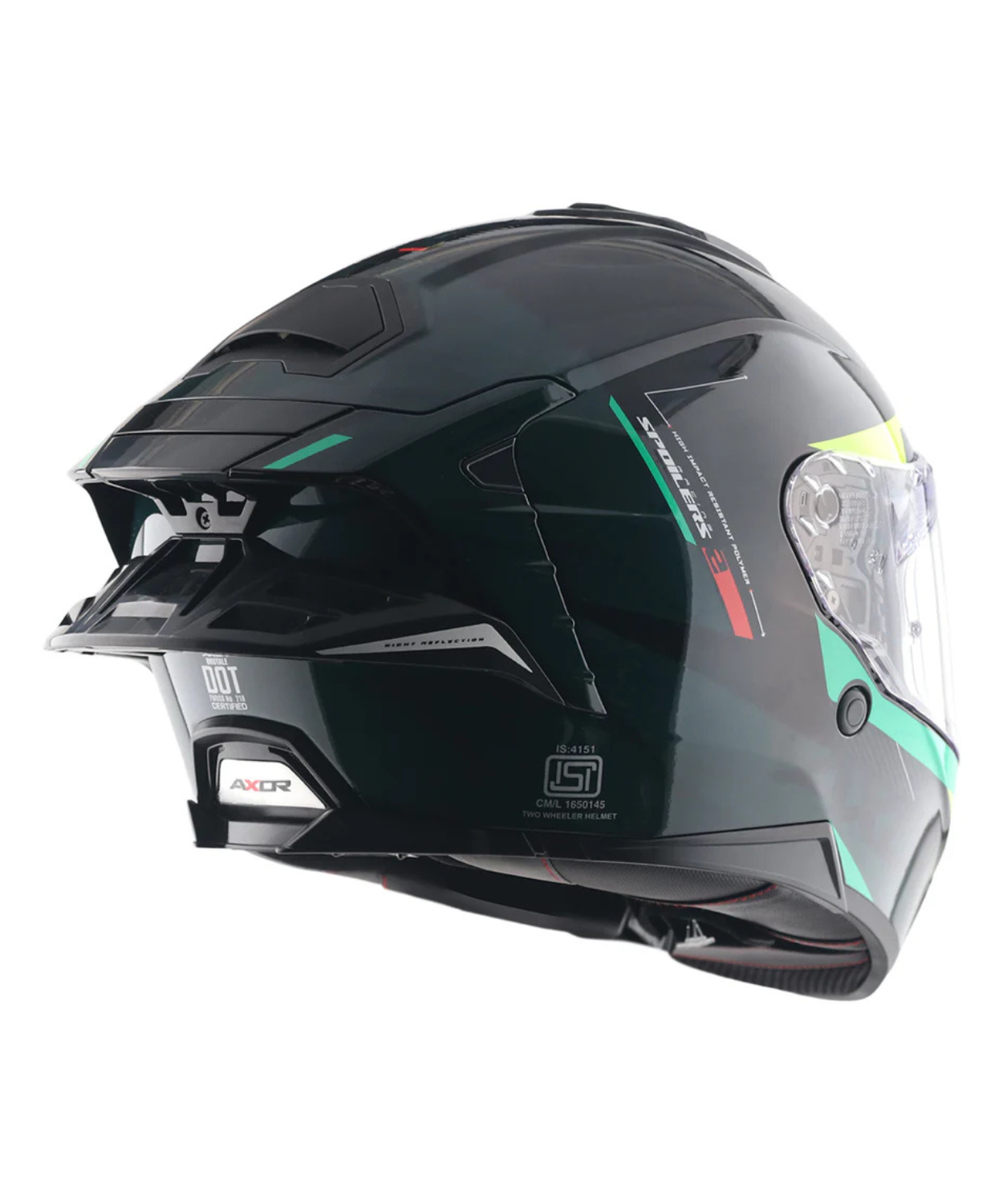 Axor Brutale Kryptic Dual Spoiler Helmet - Black Green