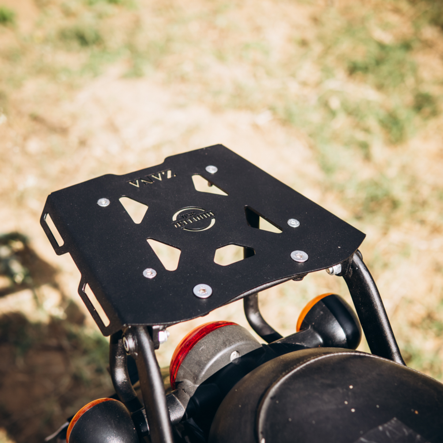 Zana Royal Enfield Hunter 350 Top Rack with MS Plate V-2 - Black - ZI-8268-V2