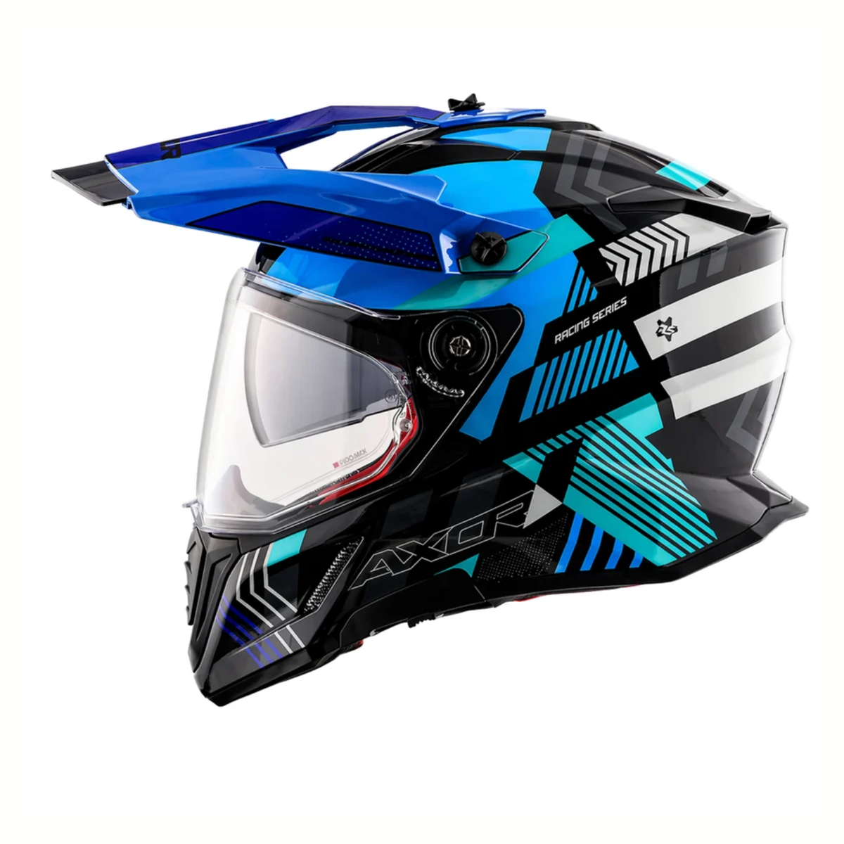 Axor X-Cross Dual Visor Gambling Helmet - Black Blue