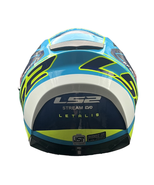 LS2 FF320 Stream Evo Letails Helmet - Blue Hi-Viz Yellow