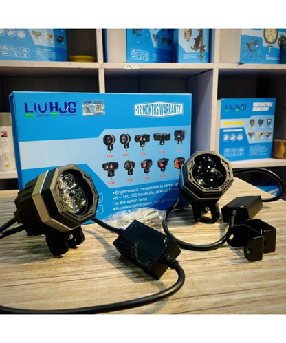 HJG 125 Dual Lens 120W White/Yellow Fog Light  (1 Year Warranty)