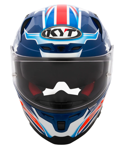 KYT Striker 2V Brock Parkes Replica Helmet - Gloss Blue White