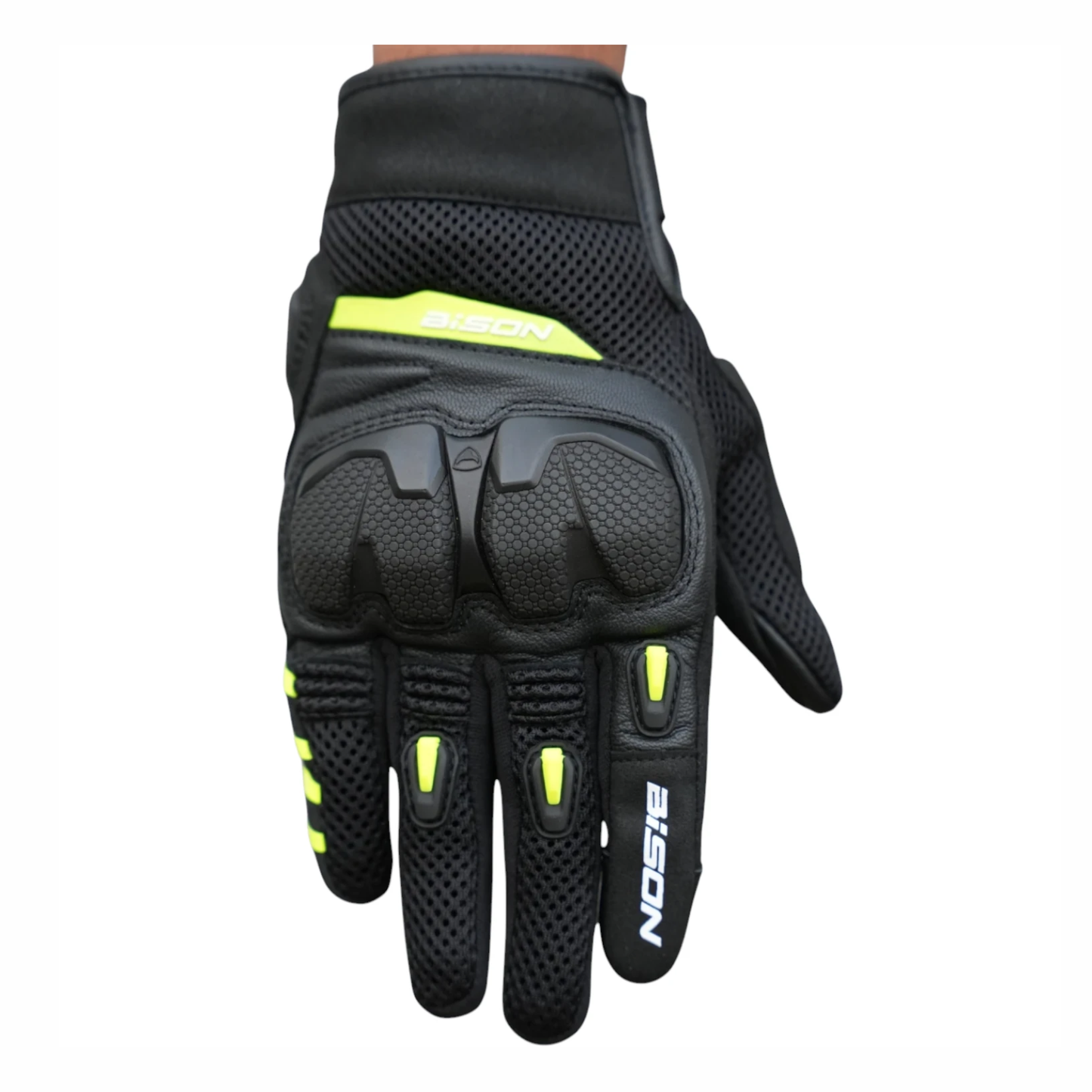Bison ProGear Raptor Riding Gloves - Black Neon