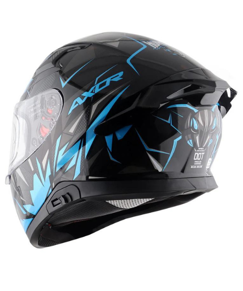 Axor Apex Hunter Helmet- Gloss Black Neon Blue