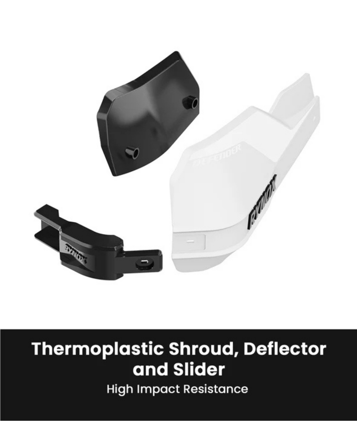 Rynox Defender Pro Hand Gurads - White Black - Rynox