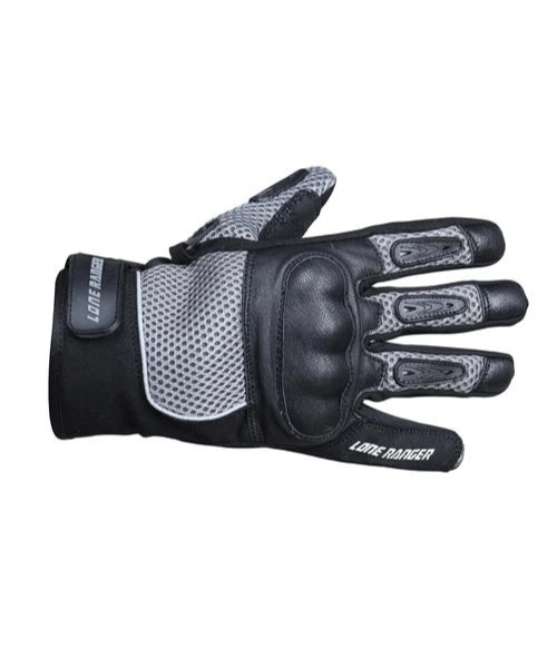Lone Ranger AirX Biker Riding Gloves - Grey Black