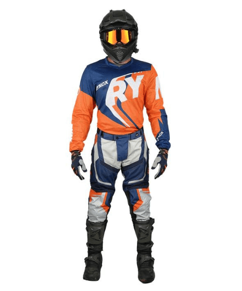 Rynox Switchback Neo Offroad Jersey - Hi-Viz Orange Blue
