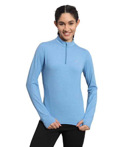 Reccy Women's Nomadic Full Sleeves T Shirt - Lichen Blue