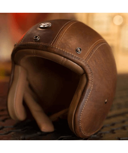 Vardenchi Leather Head Half Face Helmet