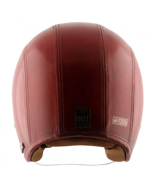 Axor Retro Jet Leather Wild Helmet - Red