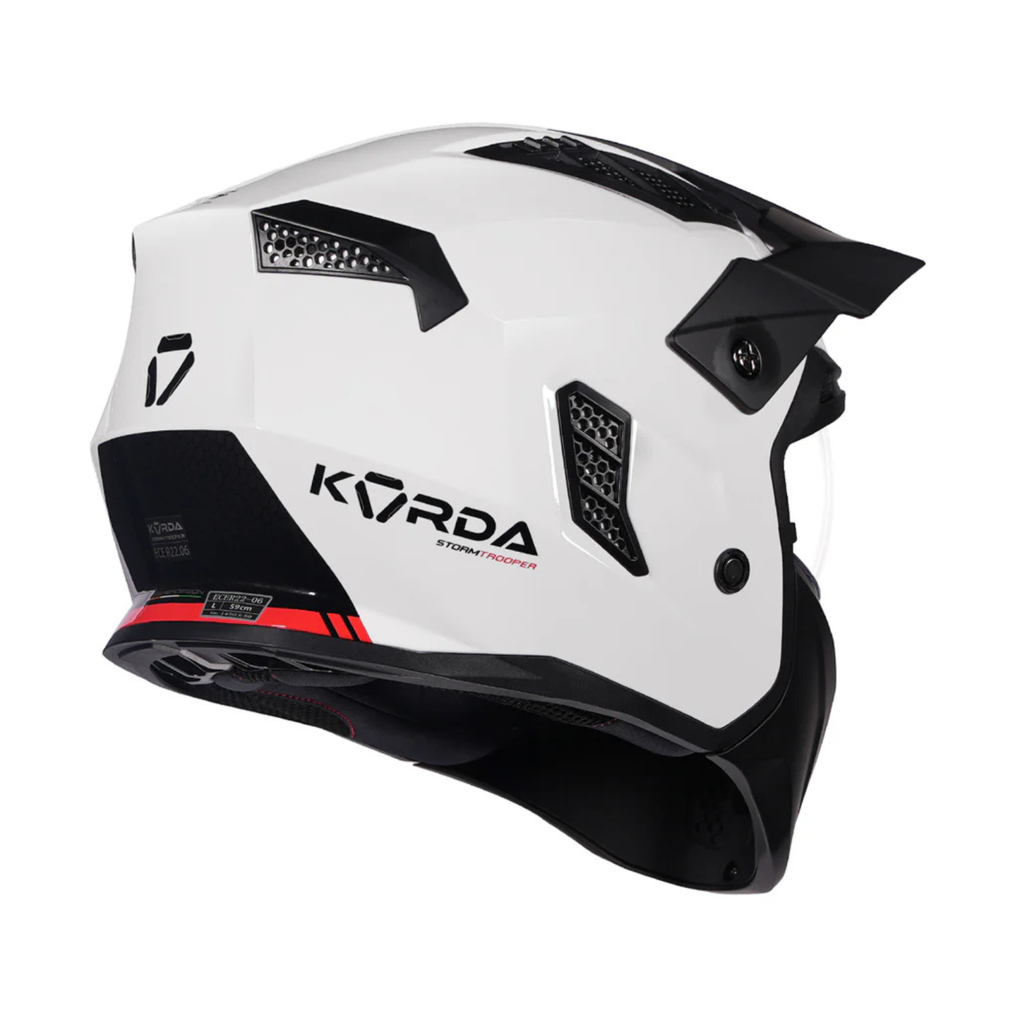 Korda Storm Trooper Solid Helmet - Gloss Black White