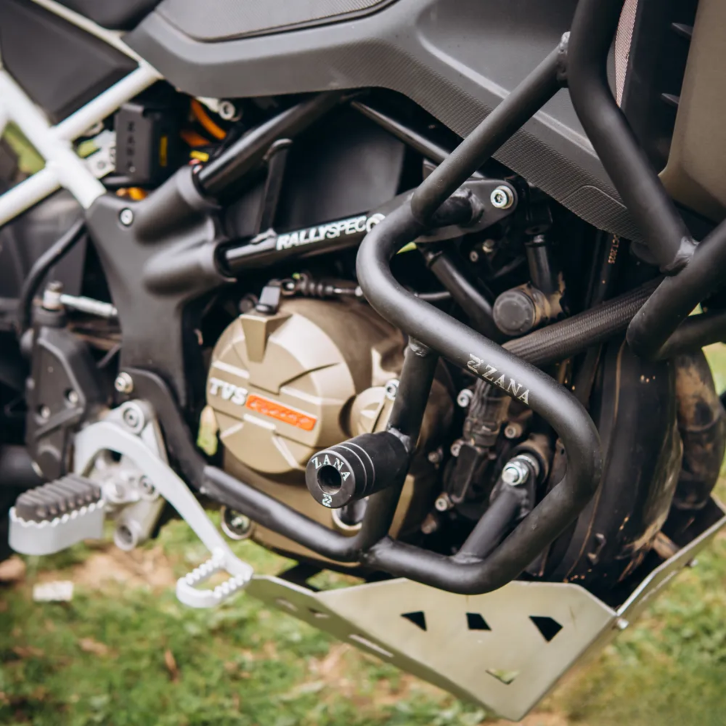 Zana TVS Apache RTX 300 Beak Version Upper & Lower Crash Guard With Slider Combo - Black - ZI-8735 / ZI-8710