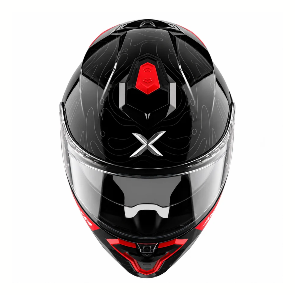 Axor Brutale Airwaves Dual Spoiler Helmet - Gloss Black Red