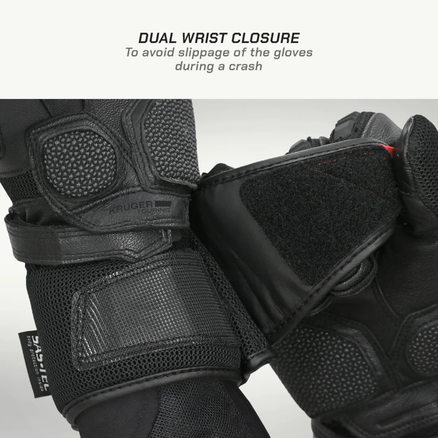 Viaterra Kruger 2 Full Gauntlet Motorcycle Riding Gloves - Black