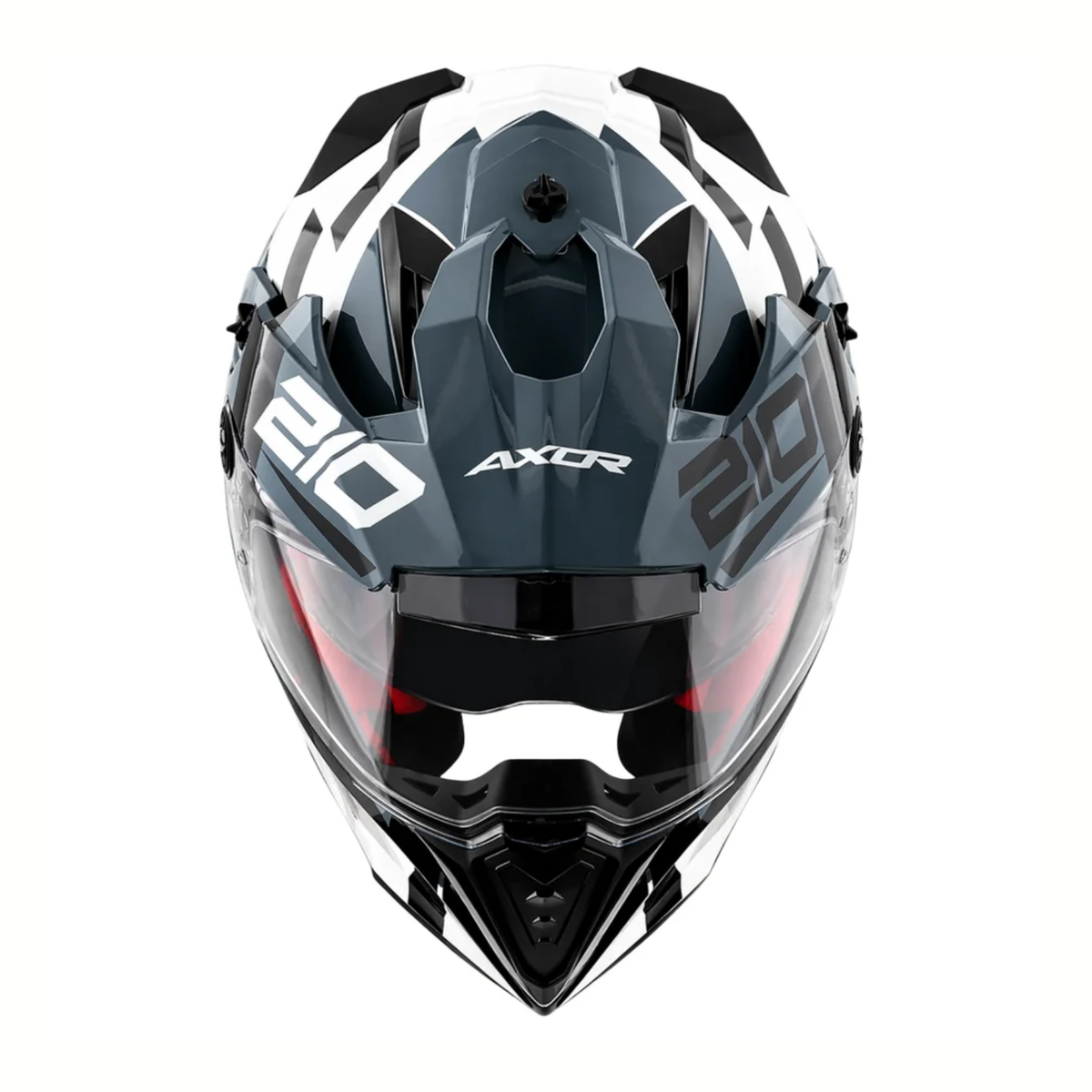 Axor X-Cross Dual Visor Speedometer Helmet - Gloss White Grey