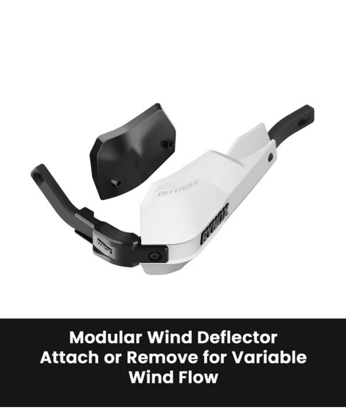 Rynox Defender Pro Hand Gurads - White Black - Rynox