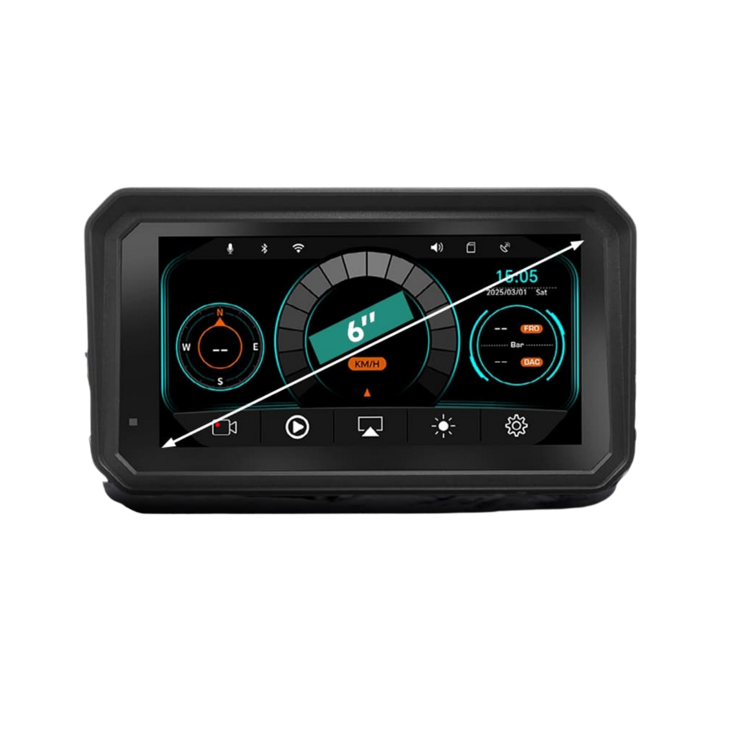 Simtac M8DT Detachable Motorcycle Navigation 6.0 Inch IPS Screen