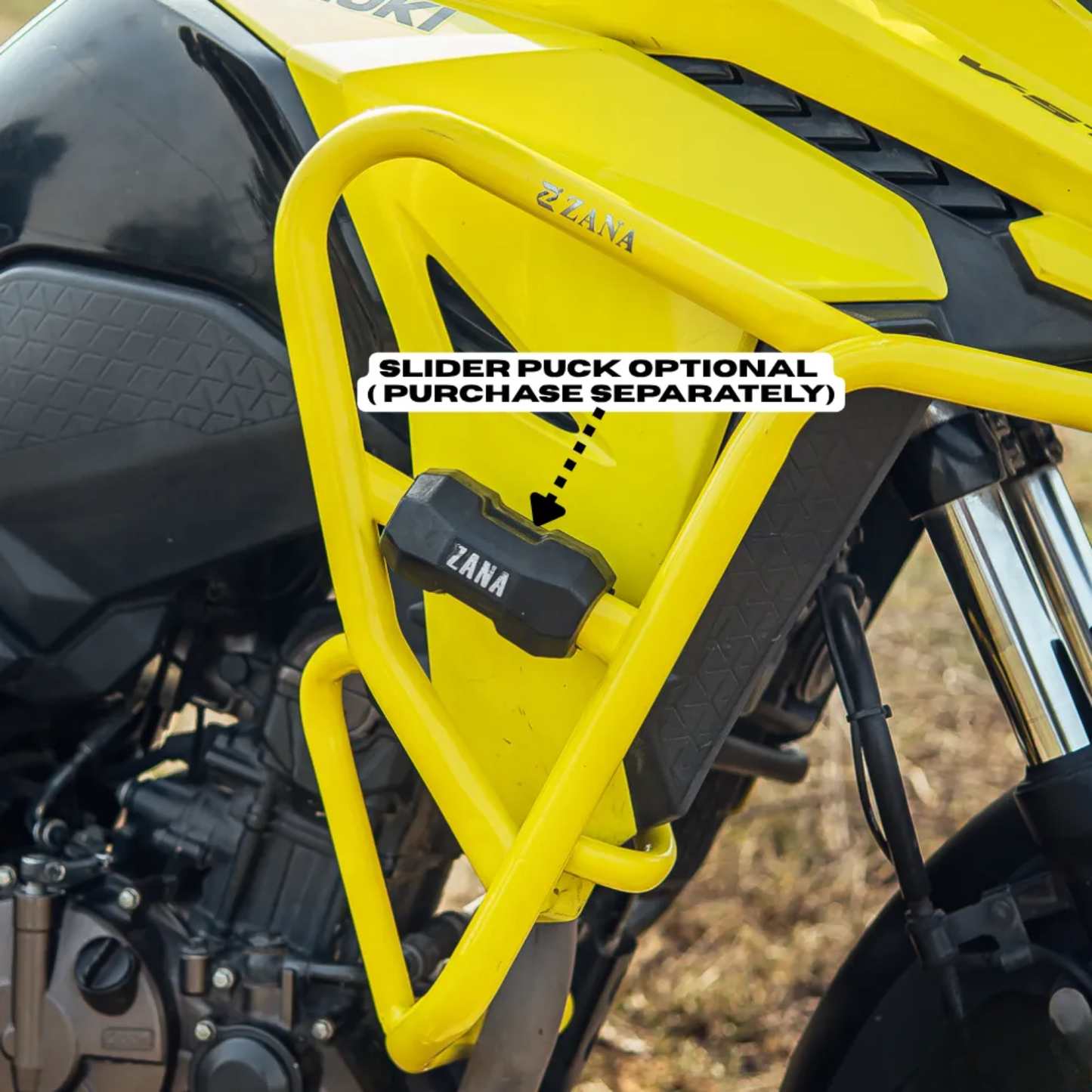 Zana Suzuki V-Strom SX 250 Upper & Lower Crash Guard with Slider Combo - Yellow - ZI-8757 / 8759