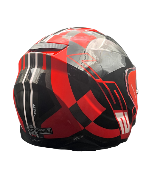 LS2 FF320 Stream Evo Target Helmet - Black 7C Red D-Ring