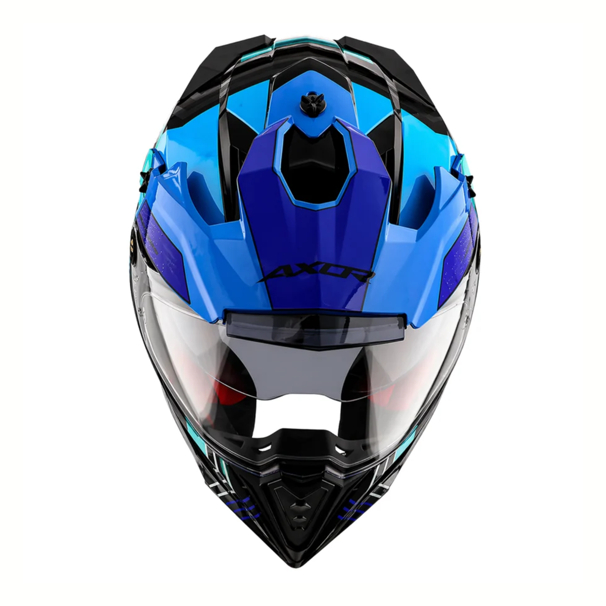 Axor X-Cross Dual Visor Gambling Helmet - Black Blue