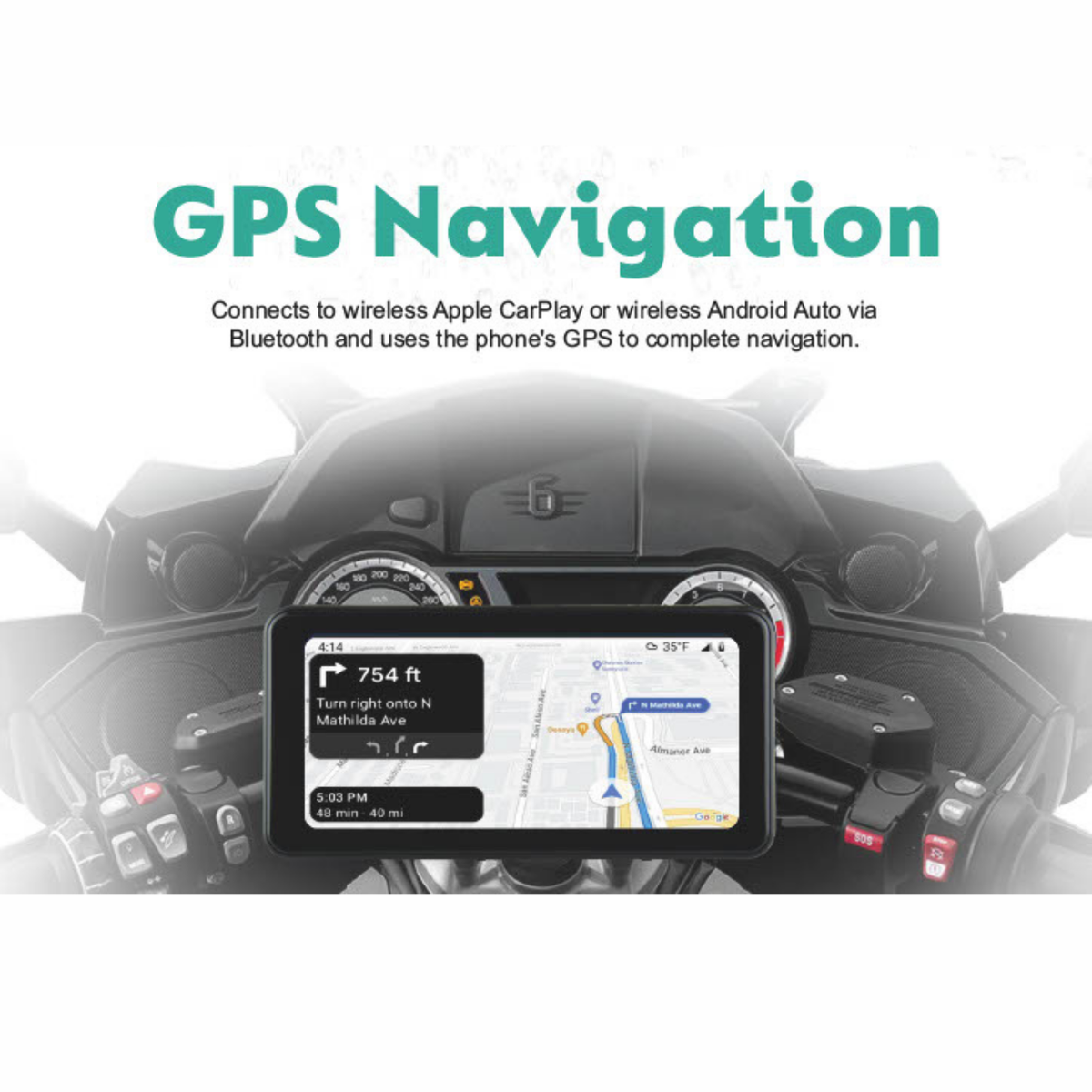 Simtac M10DT Pro Motorcycle Navigation Screen 6.0 Inches with DVR / TPMS