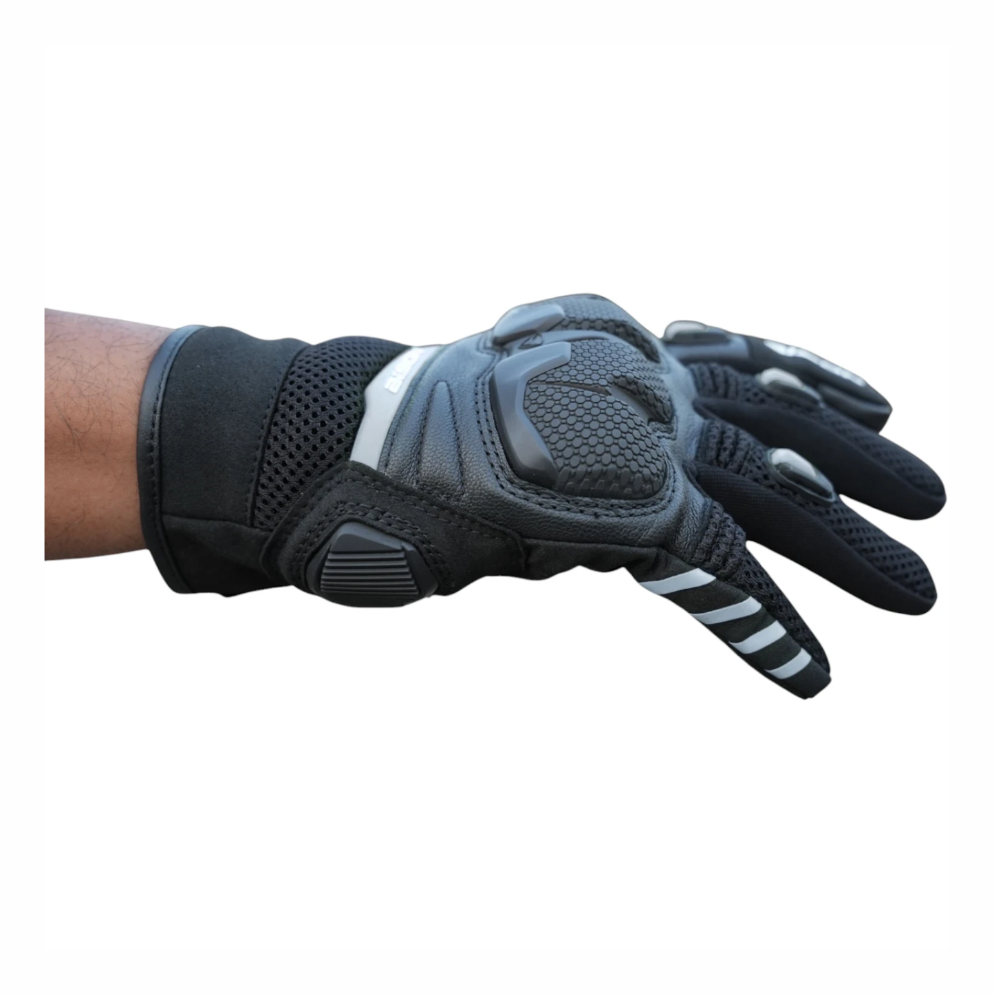Bison ProGear Raptor Riding Gloves - Black Grey