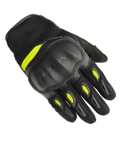 Bison ProGear Acer Riding Gloves - Black Yellow Neon