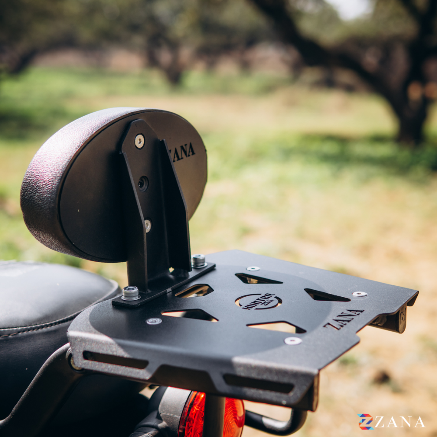 Zana Royal Enfield Hunter 350 Top Rack with MS Plate V-2 - Black - ZI-8268-V2