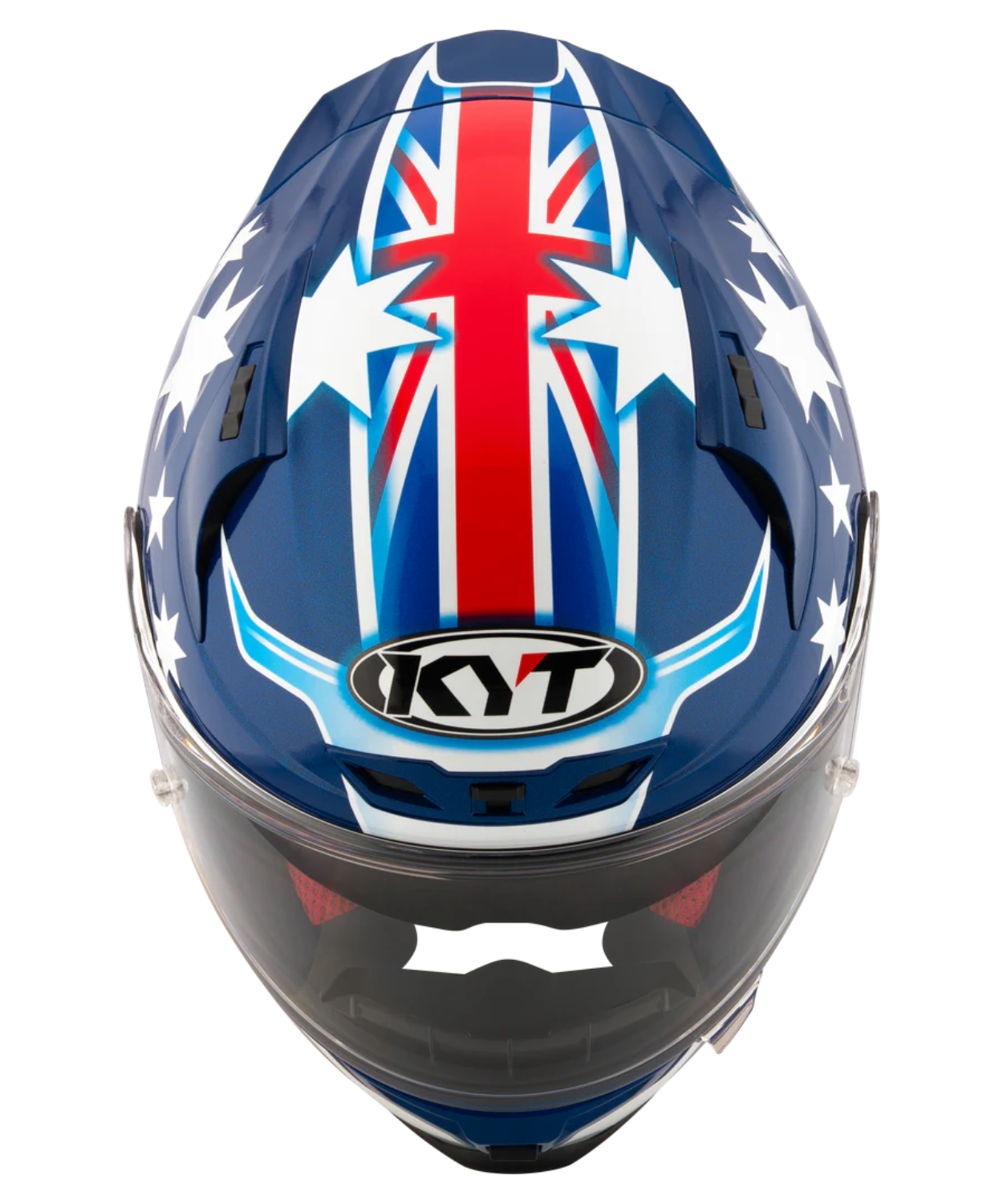 KYT Striker 2V Brock Parkes Replica Helmet - Gloss Blue White