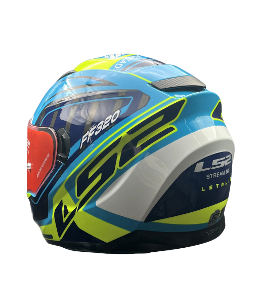 LS2 FF320 Stream Evo Letails Helmet - Blue Hi-Viz Yellow