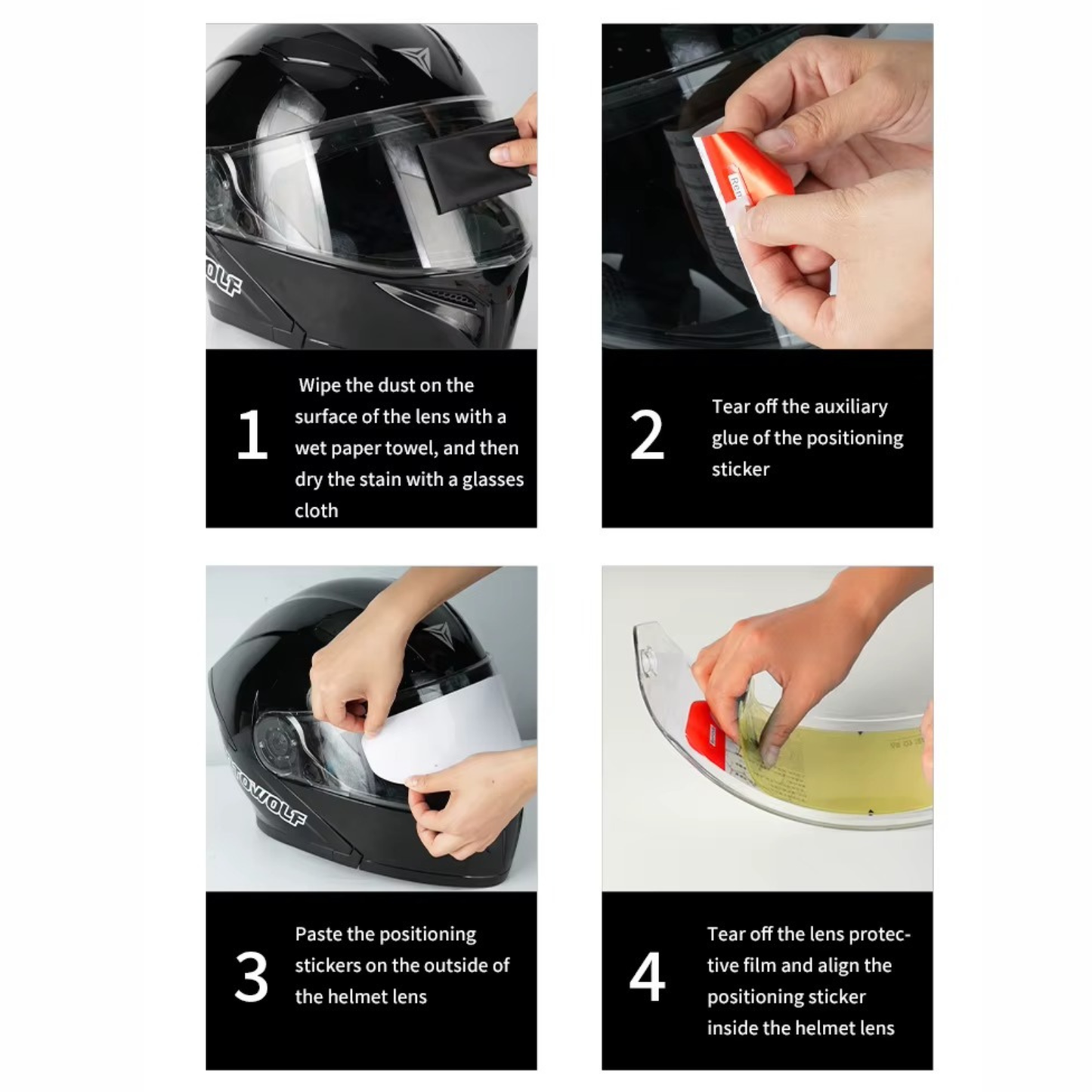 Motowolf Helmet Visor Anti-Fog P1 Sticker