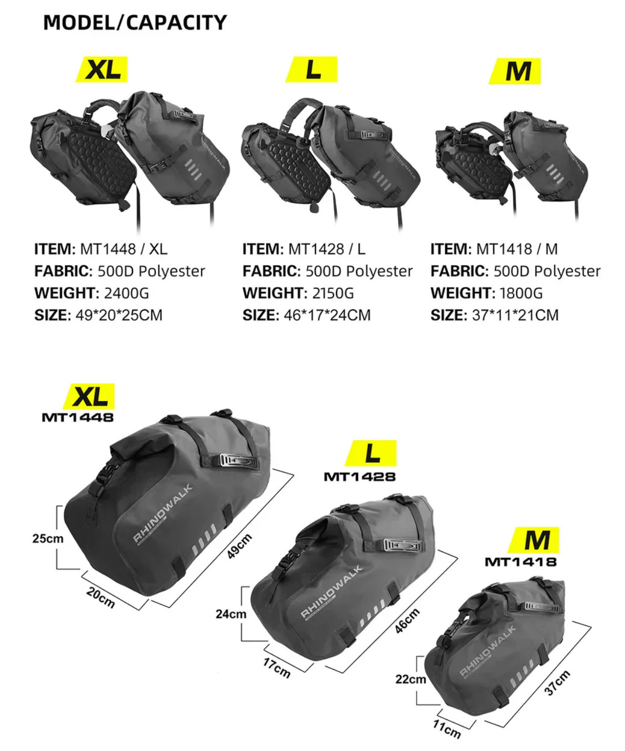 Rhinowalk 28L Waterproof Tail Bag - L - MT1428