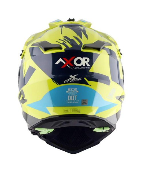 Axor X-cross X1 Dual Visor Helmet - Neon Yellow Blue