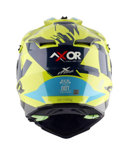 Axor X-cross X1 Dual Visor Helmet - Neon Yellow Blue