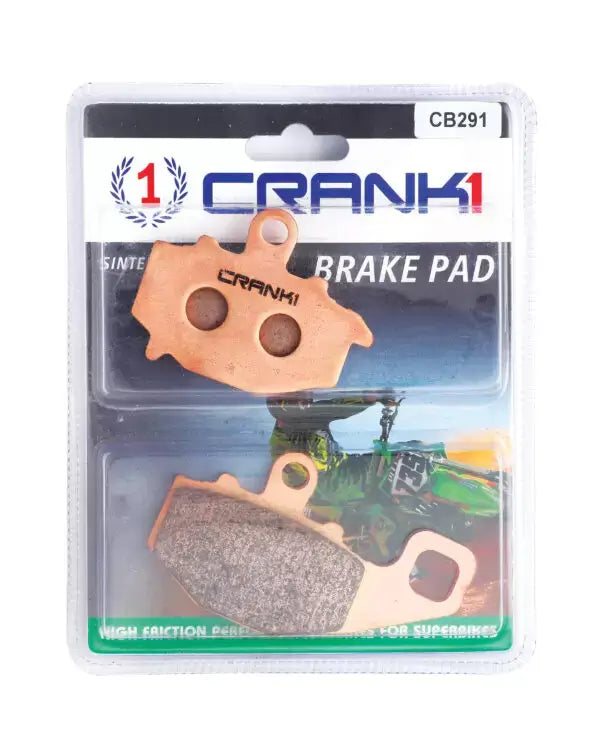 Crank1 Fully Sintered H2 Series Brake Pads for Kawasaki Er6n - Rear (2012 -2016)