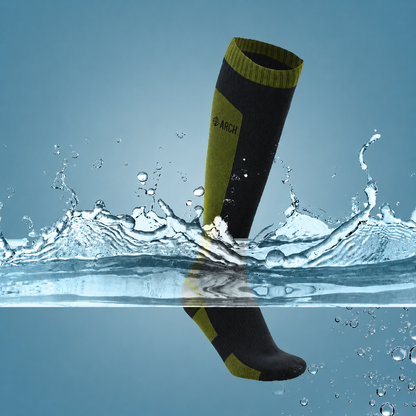Moto Arch Knee High Waterproof and Winter Socks - Army Green